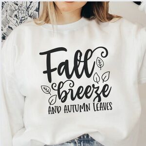 Fall Breeze And Autumn Leaves Crew Neck Long Sleeve Sweatshirt